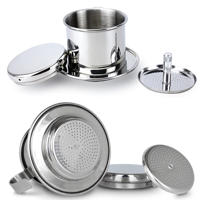 Portable Stainless Steel Vietnam Coffee Dripper Reusable Filter Drip Pot Vietnamese Cup | Дом и сад
