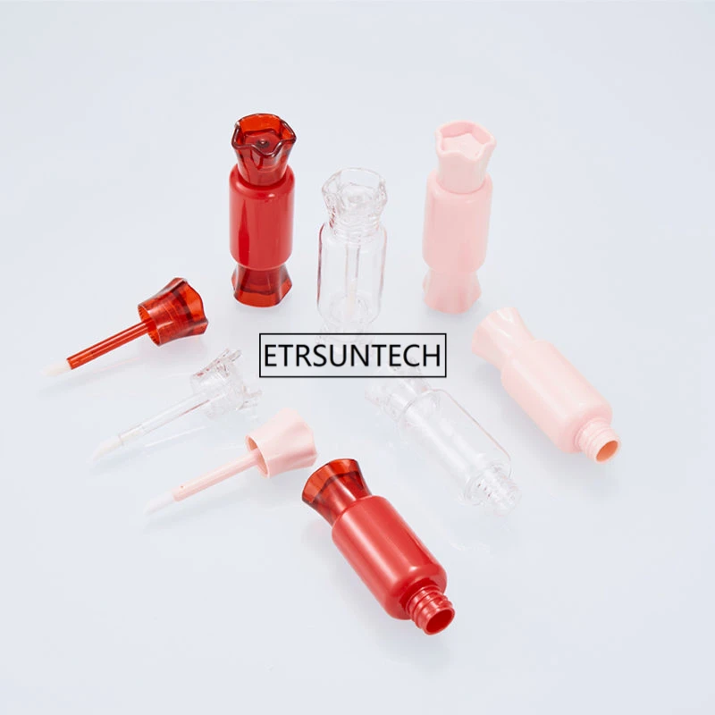8ml Empty Clear Red Pink Gloss Tubes With Brush Plastic Cute Candy Shape Lip Cosmetic Sample Containers F20171401 | Красота и