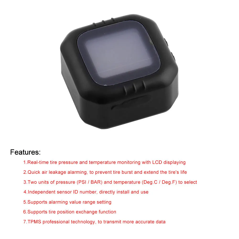 

Wireless LCD Display External Sensors Detector Waterproof Motorcycle Real Time Tire Pressure Monitoring System