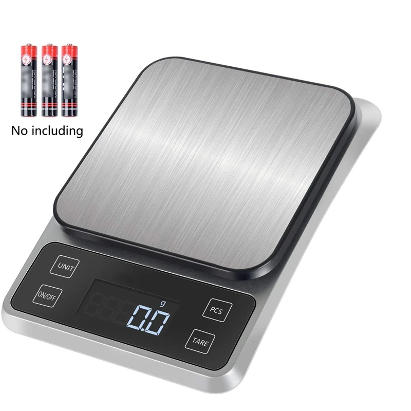 

Digital Food Scale, 5000G/0.1G Kitchen Scale Weight Grams and Oz for Cooking Baking, Stainless Steel, HD LCD Display