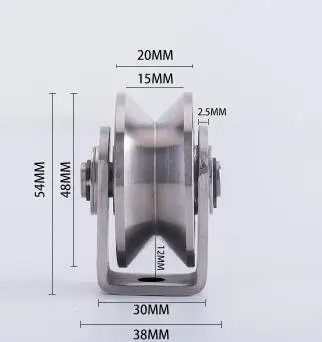 V shape 2 дюйма 201 нержавеющая сталь раздвижные ворота мотор ролик сталь V H U форма колеса рельсы раздвижные двери ролик с кронштейном 1 шт - Цвет: V shape