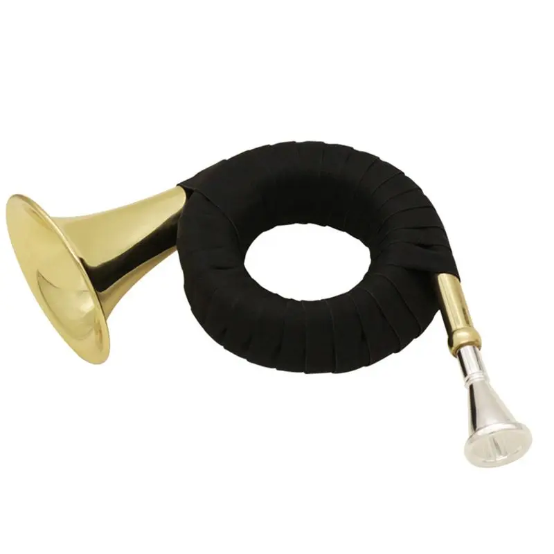 

LADE Bb Brass Hunting Horn with Carry Bag Stand Cleaning Cloth Musical instruments professional