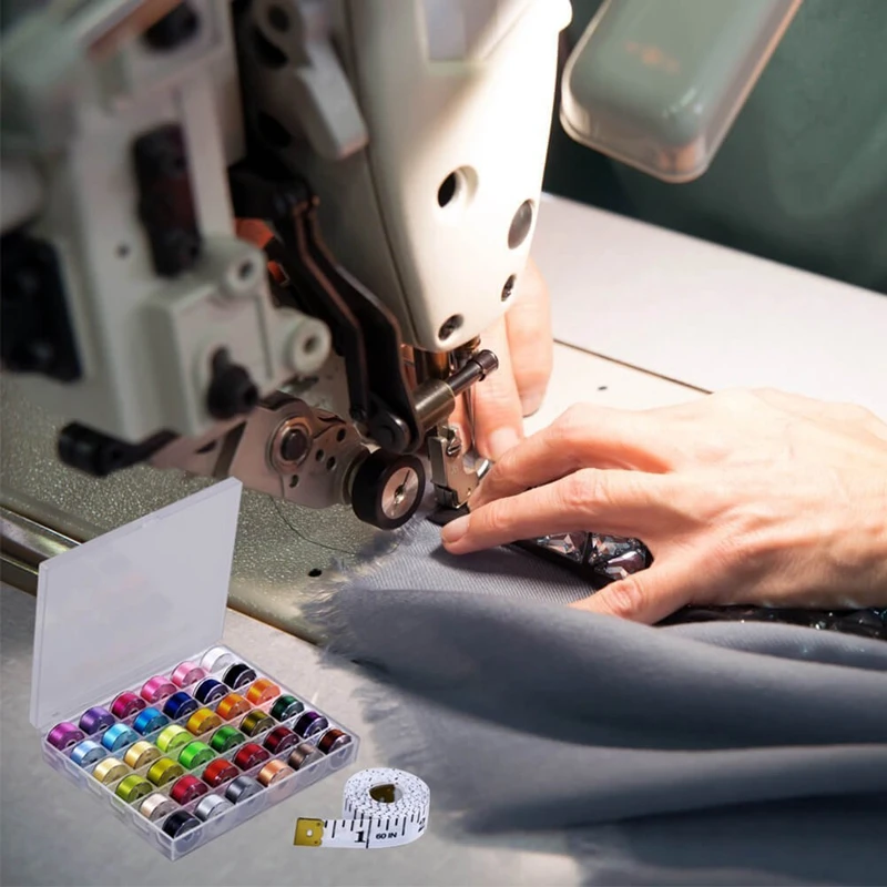 36 шт. шпульки и швейные нитки с Чехол мягкий измерительная лента для Brother Singer Babylock