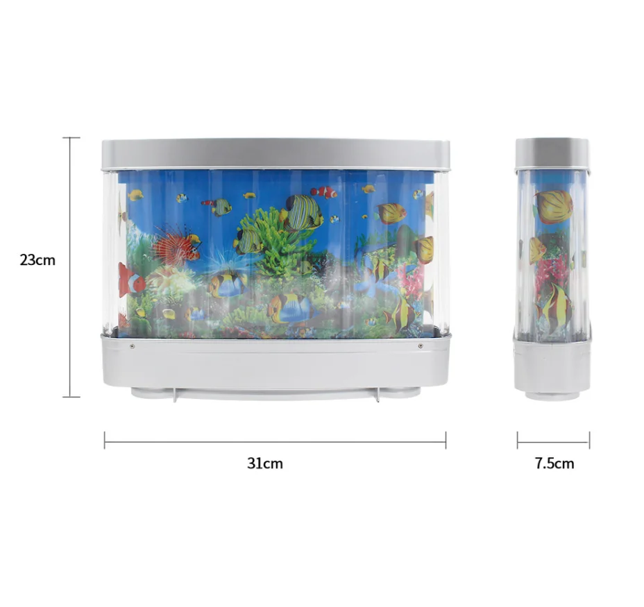 L&aacute;mpara decorativa de acuario de peces tropicales artificiales, luz LED de oc&eacute;ano Virtual en movimiento con interruptor, luces de colores-1