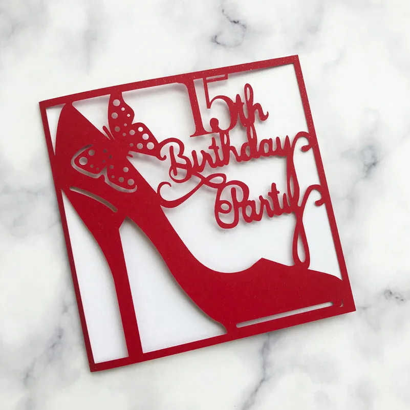 

35PCS/Lot For Girl's 15th18th Birthday party Invitations Cards Adult Ceremony celebration Decoration Blessing Greeting Card