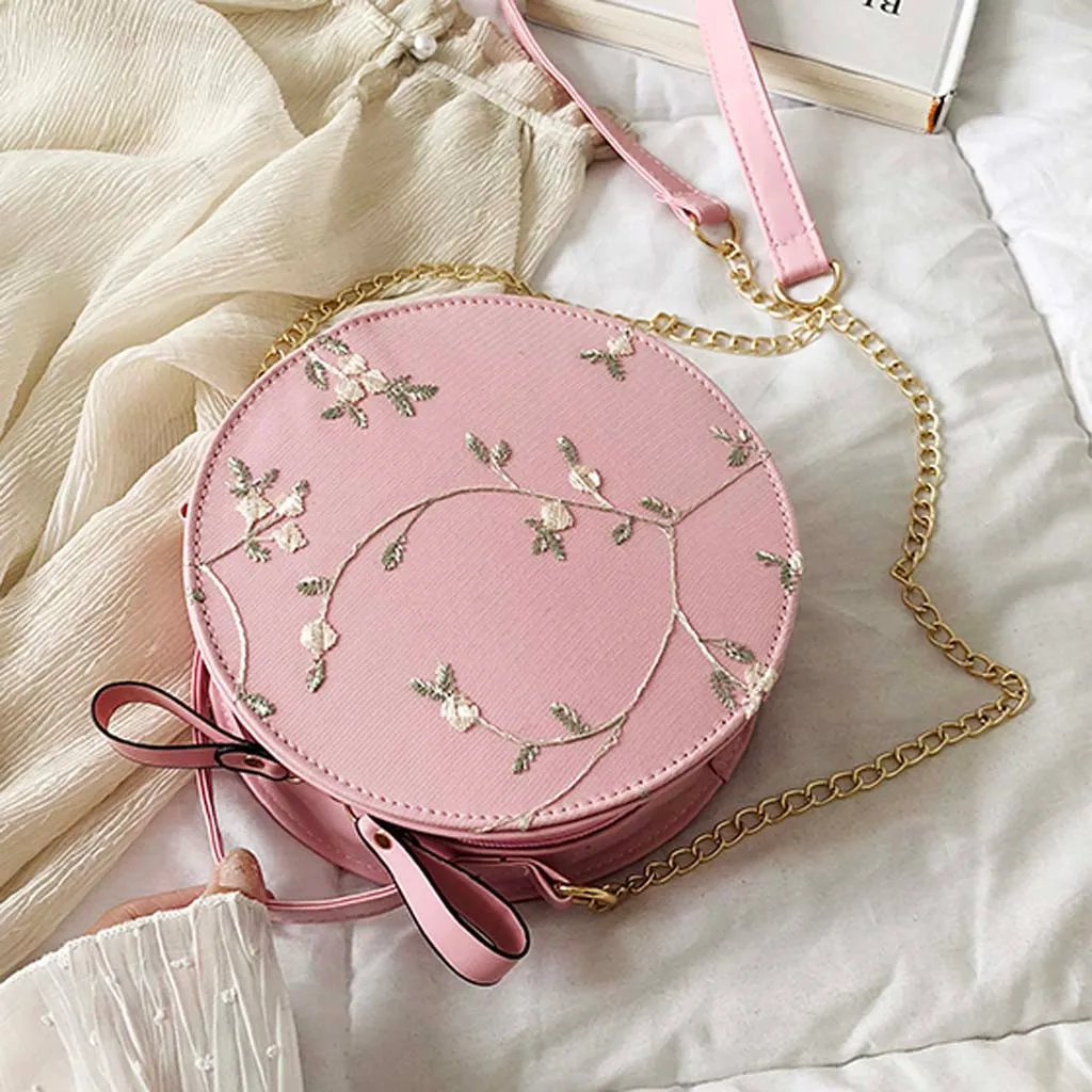 Женская кружевная сумка через плечо Маленькая из искусственной кожи на цепочке с