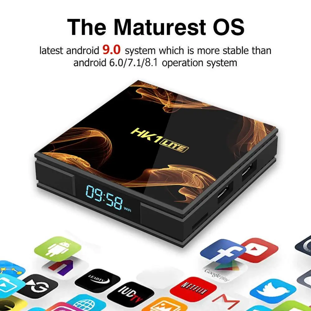 Android 9 0 Smart Tv Box HK1 LITE RK3228A 2 Гб 16 медиаплеер 4K голосовой помощник Google Netflix Youtube