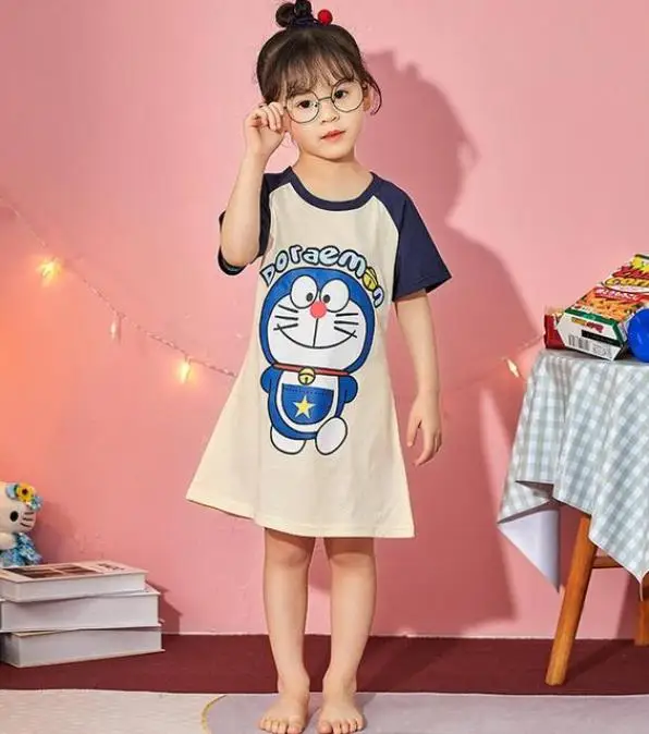 

Young Kids Nightgowns Princess Dresses Children's Home Wear Clothing 2021 Summer New Girls Nightdress Youth Students Pijama