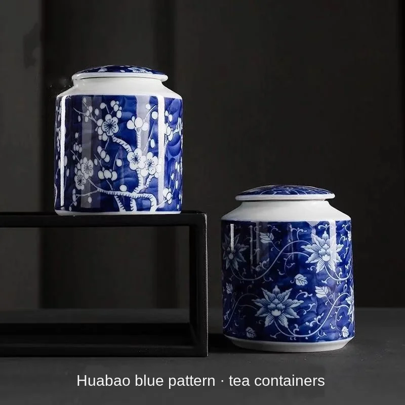 Сине белая фарфоровая фотобумага универсальная герметичная банка для хранения с