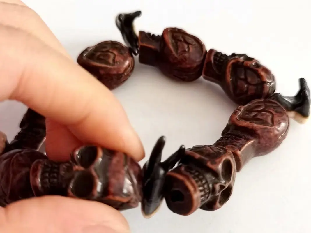 

10 pcs Vintage Bracelet Punk Demon Satan Skull Tooth Men's Gothic Jewelry