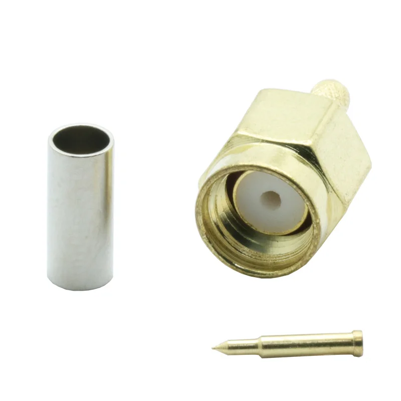 10 шт./лот SMA штекер паяльный RF коаксиальный коннектор обжимной для ОТРЕЗОК кабеля
