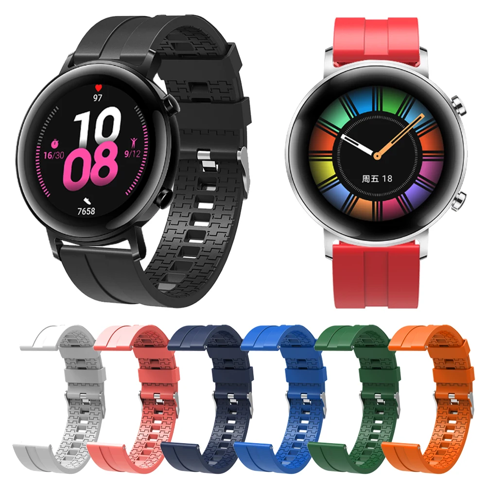 Ремешок GT2 46 мм для HUAWEI WATCH GT 2 42 силиконовый браслет наручных часов Classic / Sport Edition