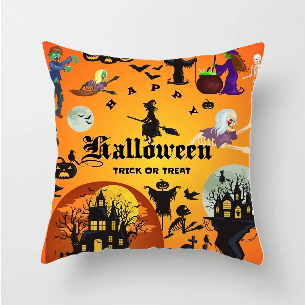

Halloween Cartoon One Piece 3D printed Polyester Decorative Pillowcases Throw Pillow Cover Square Zipper Pillow cases style-3