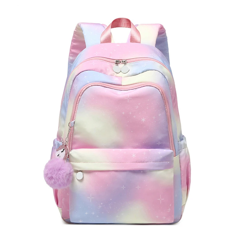 Рюкзак для девочек, легкий школьный Радужный рюкзак для книг, для начальной и средней школы