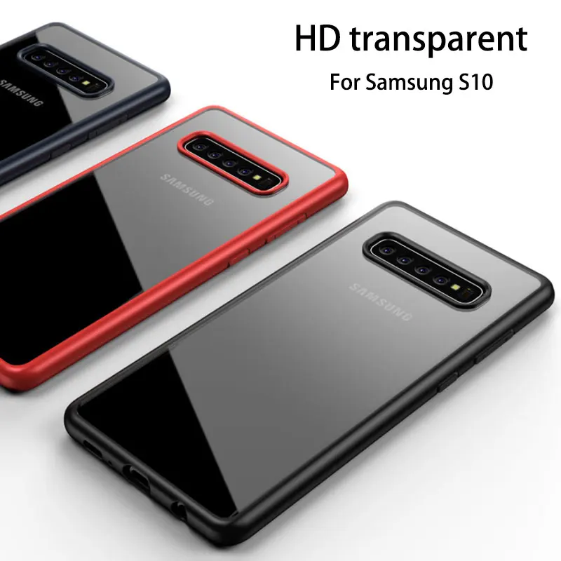 Прозрачный чехол для samsung s10 Тонкий hd задняя крышка galaxy s10plus Новый противоударный