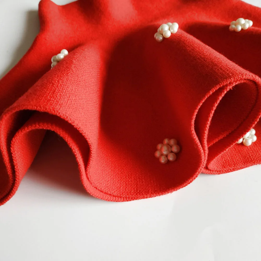 Юбки для девочек Весенняя вязаная мини юбка принцессы с жемчугом маленьких