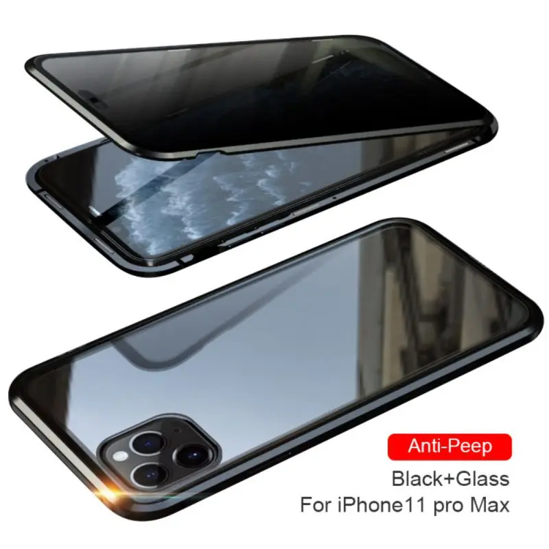 Phone 11pro MAX Оболочка всего тела Магнитный высокой четкости прозрачное закаленное стекло крышка бампер Чехол протектор экрана для lPhone 11 - Цвет: Phone 11pro MAX