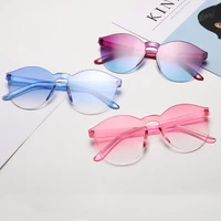 nonor fashion frameless for women conjoined jelly transparent sunglasses candy cheap color glasses