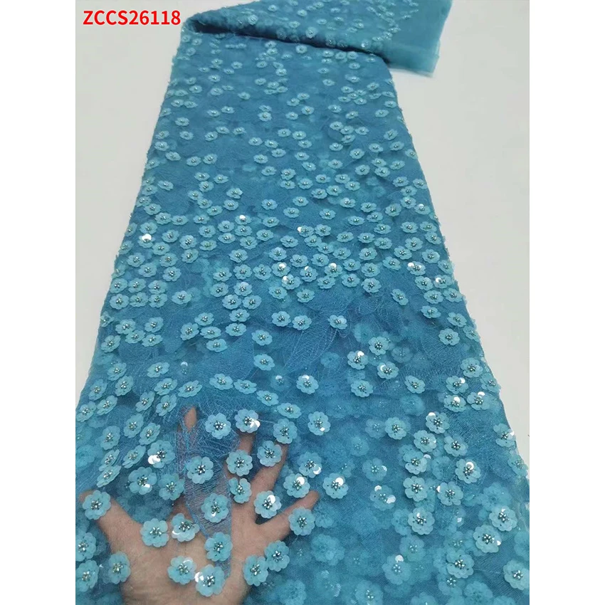 

Gorgeous African French Lace Sewing Clothes Nigerian Comfortable Jacquard Tulle Fabric Party Dress ZCCS26118