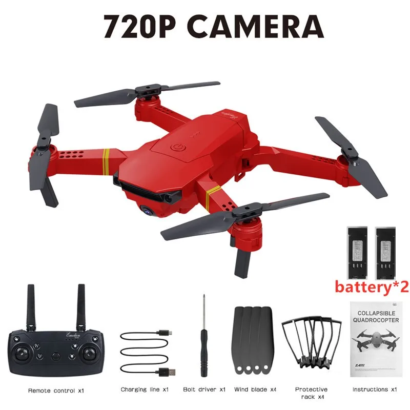 720P 2 Battery HJHRC JY019 wifi FPV с широким углом обзора 1080P HD 4K камера режим удержания высоты складной рычаг RC Квадрокоптер Дрон RTF Дрон VS E520S E58 - Цвет: 720P 2 Battery