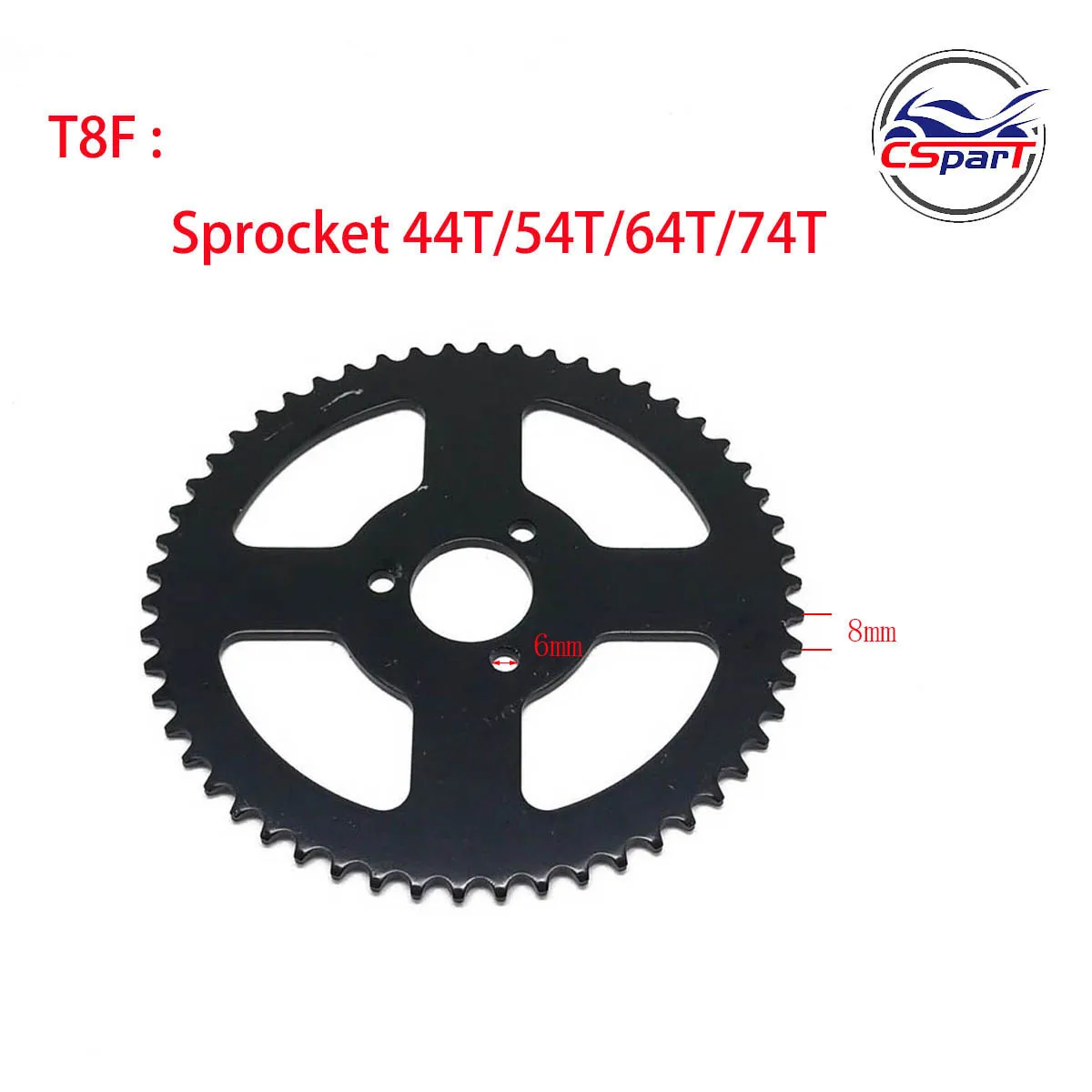 ロディー 44T 54T 64T 74T T8F Rear Sprocket Mini Moto E-Scooter 49CC 26mm