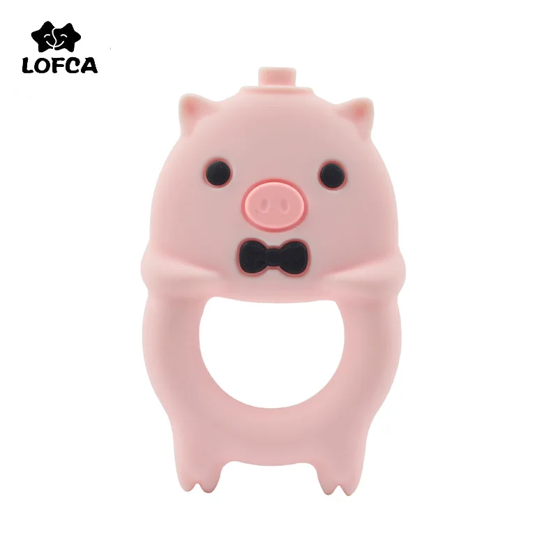 

LOFCA свинка из пищевого силикона, искусственная Подвеска для прорезывания зубов, подвески для жевания, силиконовые бусины, цепочка для пусты...