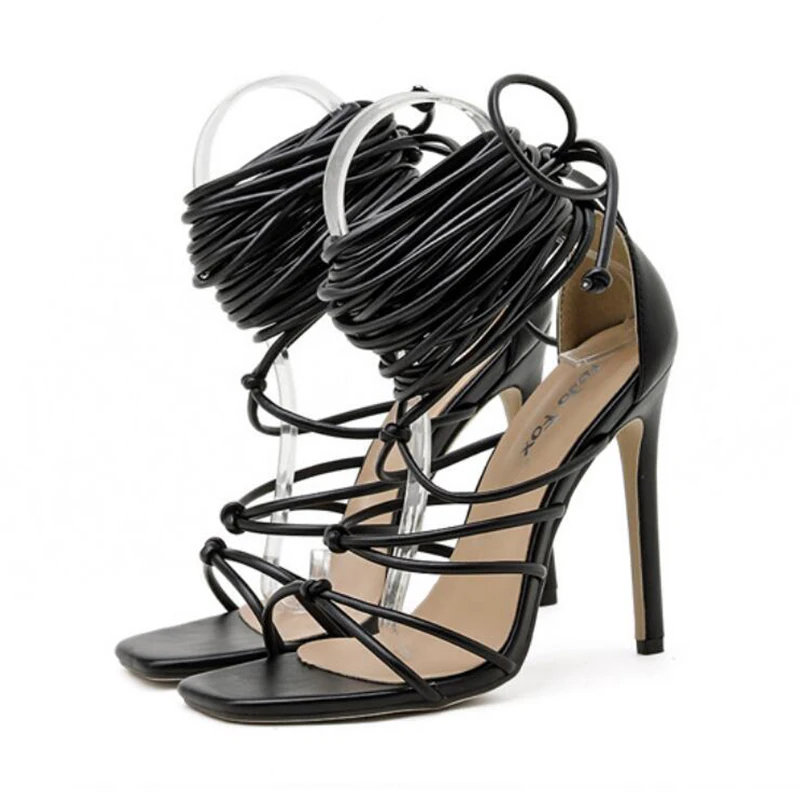 

Woman Summer Sandals High Heels Thin Heels Back Strap Sandals Sexy Shoes Ladies Gladiator Knee High Sandals Open Toe Shoes