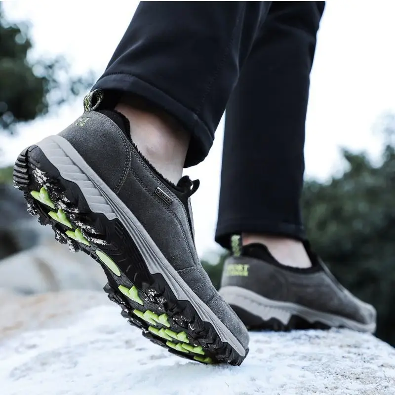 

Men Hiking Snow Shoes Mountain Climbing Shoes Anti-skid Outdoor Trekking Camping Men's Sneakers Ankle Casual Men's Warm Shoes