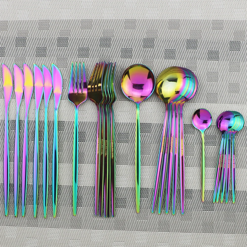 Набор посуды из нержавеющей стали 18/10 24 шт. набор нож вилка ложка столовые приборы