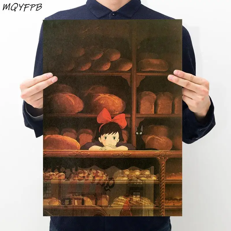 

Anime Kiki's Delivery Service Kraft Paper Posters Wall Stickers Home Furnishings Decorative Paintings Gifts