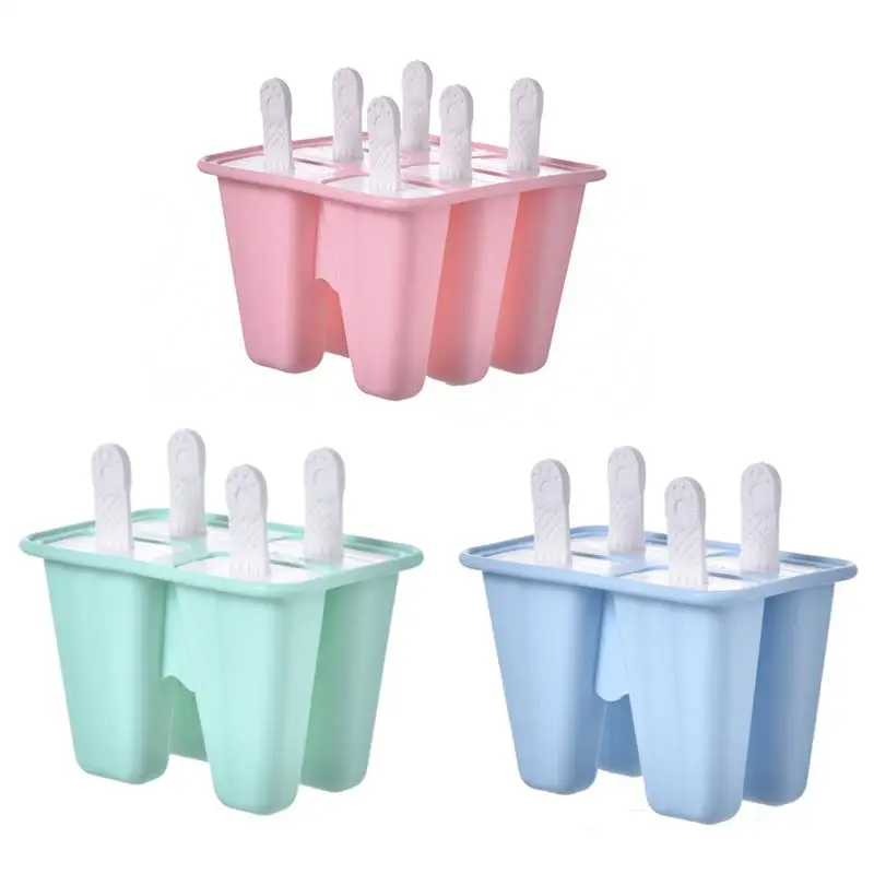 4 Cell силиконовые DIY формы для Фруктового мороженого многоразовые леденцы