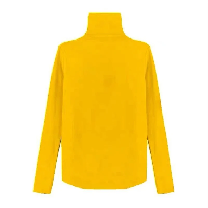 Однотонные футболки с высоким воротником Женская облегающая футболка ярких