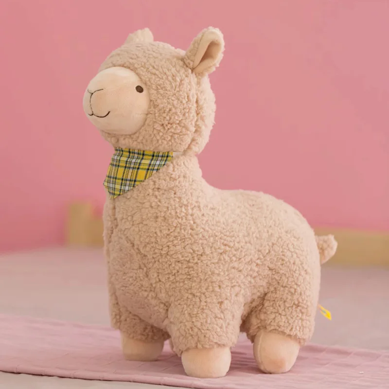 

2020 Hot Sales New Arrival Lovely Cute Scarf Alpaca Animals Stuffed Soft Plush Toys For Children Birthday New Year Gift For Kids