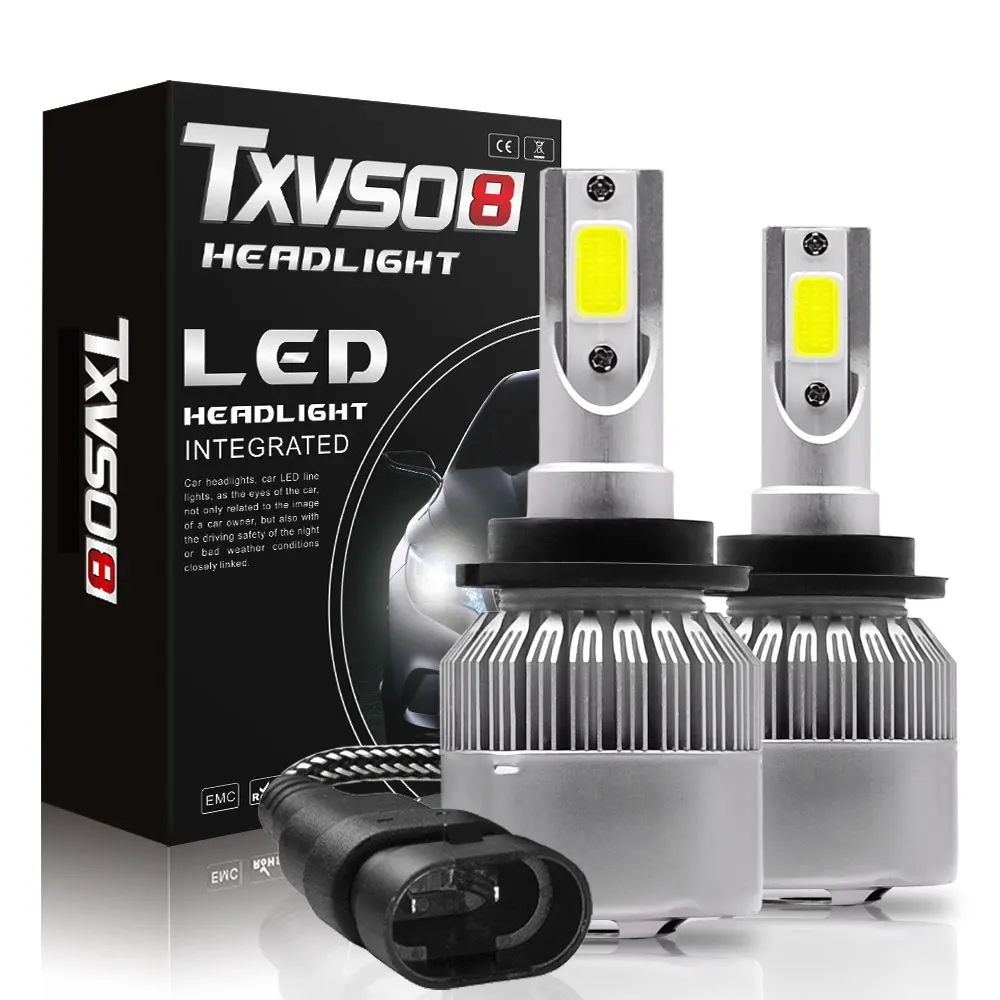 TXVSO8 Led D2S Лампа 6000K Автомобильные фары D4S 12 В 55 Вт Автомобильные фары со встроенным бесшумным турбовентилятором фронтальные светодиодные фары