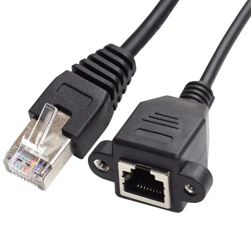 

RJ45 8P8C FTP STP UTP Cat 5e Male To Female Lan Ethernet Network Extension Cable 30cm 60cm 1m 1FT 2FT 5FT With Panel Mount Holes