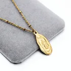 Девственная Мария кулон 14k золотые украшения с позолотой Нержавеющаясталь религиозных колье для мужчин или женщин фестиваль подарок
