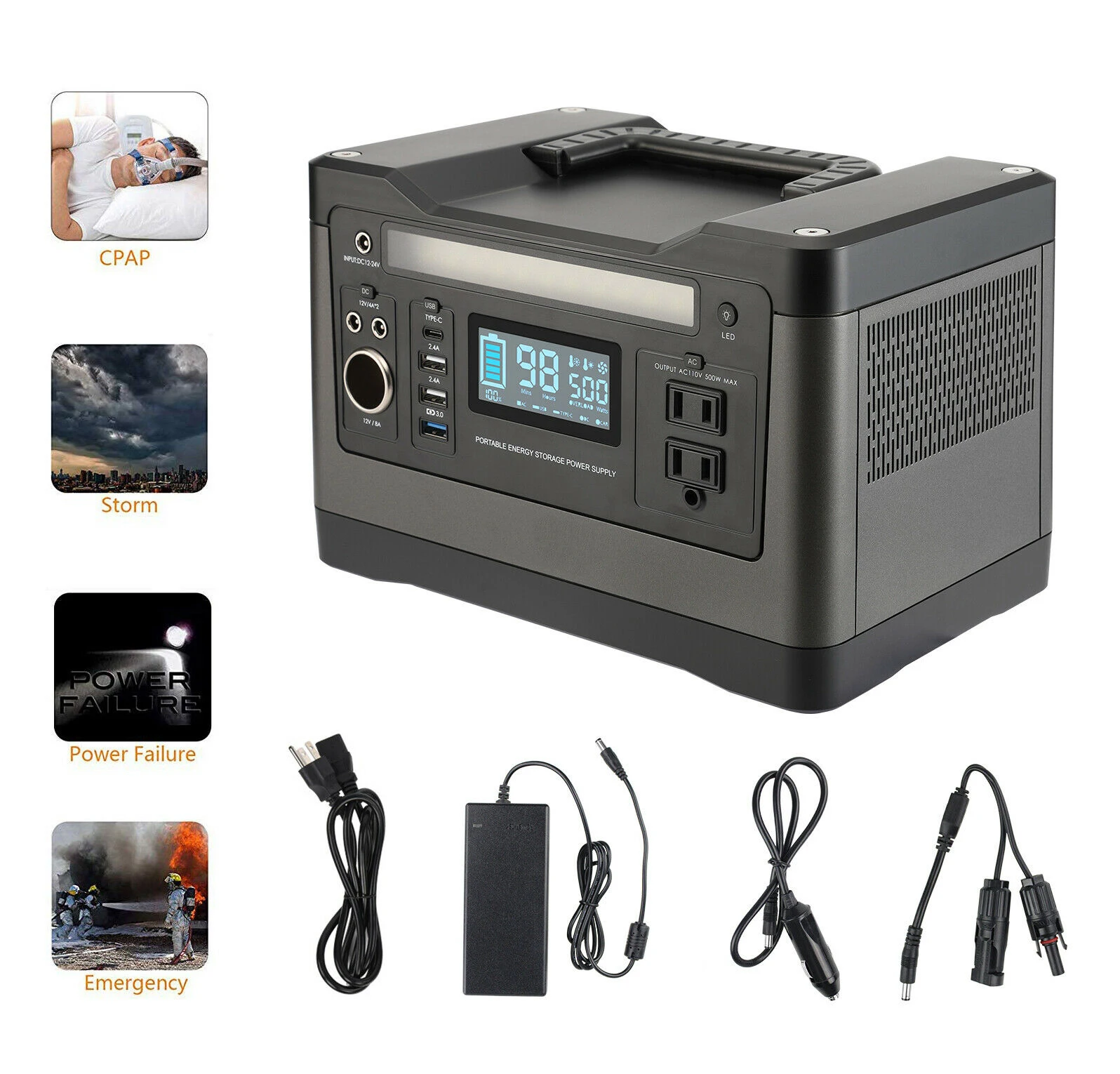 Переносной Мощность генератор переменного тока 110V / 220V 540WH AC банка для