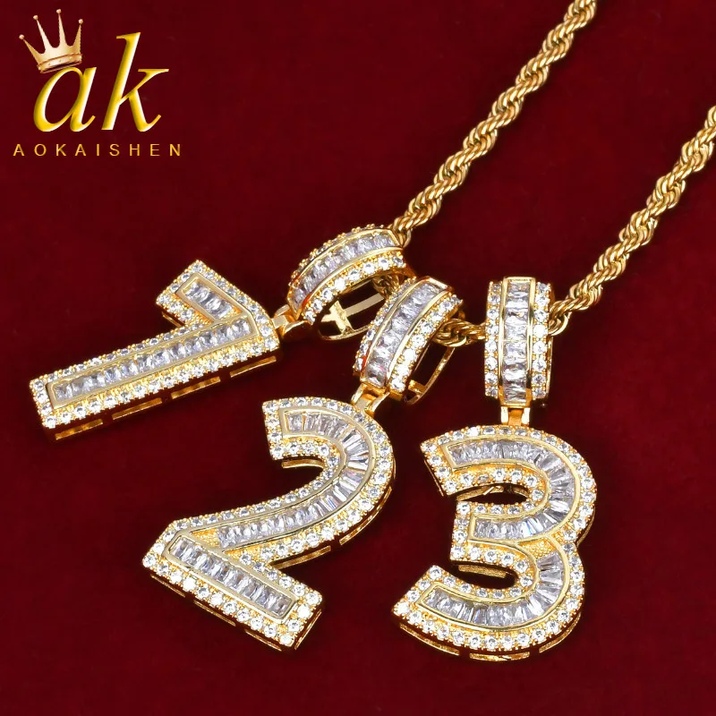 

Baguette Letters Necklace for Women Gold Color Bling Zirconia Hip Hop Rock Street Jewelry