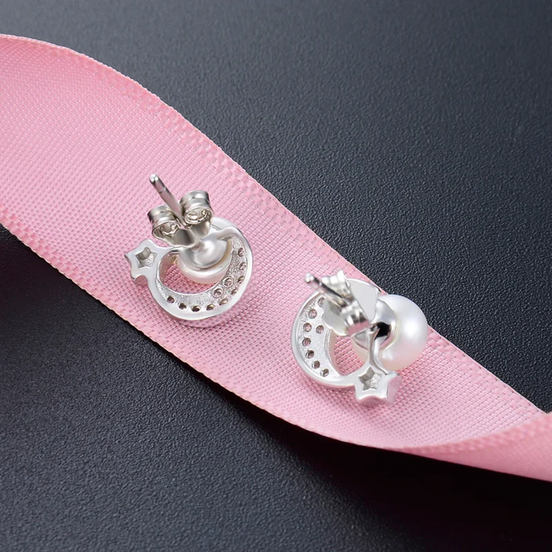 Модные серьги-гвоздики из стерлингового серебра S925 серьги с натуральным