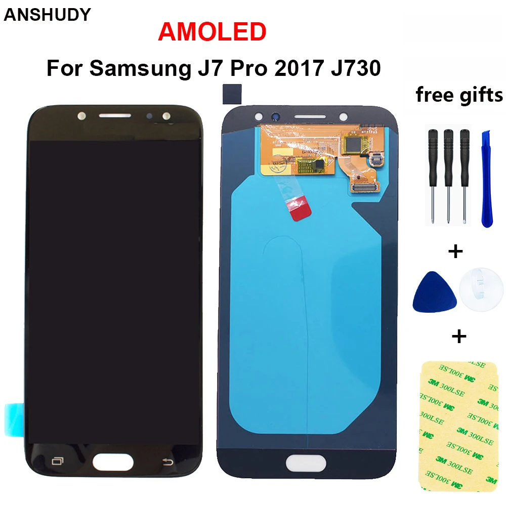 AMOLED для samsung Galaxy J7 Pro 2017 ЖК дисплей сенсорный экран дигитайзер в сборе J730 J730F