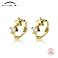 925 sterling silver hoop earrings small delicate star ear buckle female sweet simple korean version earring for women jewelry