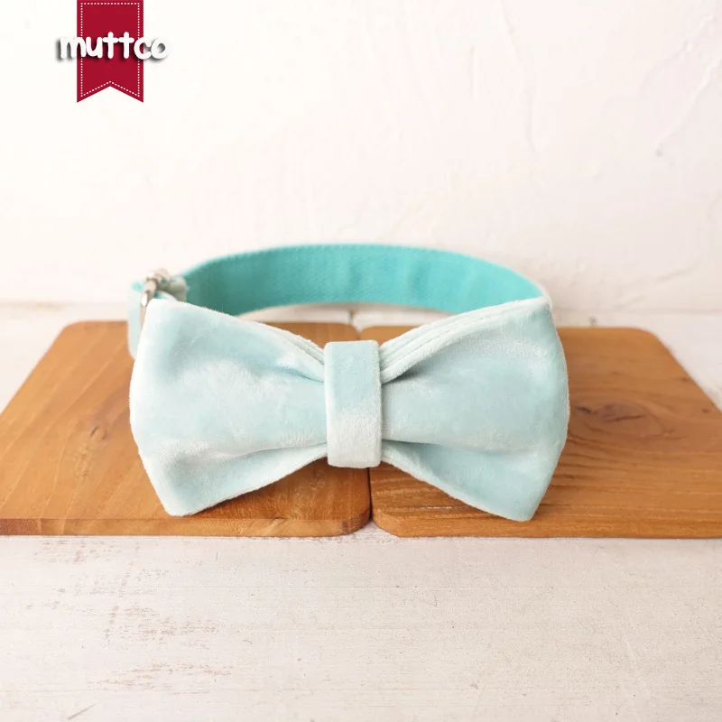 Уникальный дизайн модный галстук-бабочка MUTTCO ручная работа поводок для собак AQUA