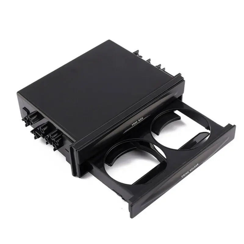 

Inner Storage Box Black Plastic Interior Double Din Radio Pocket Cup holder