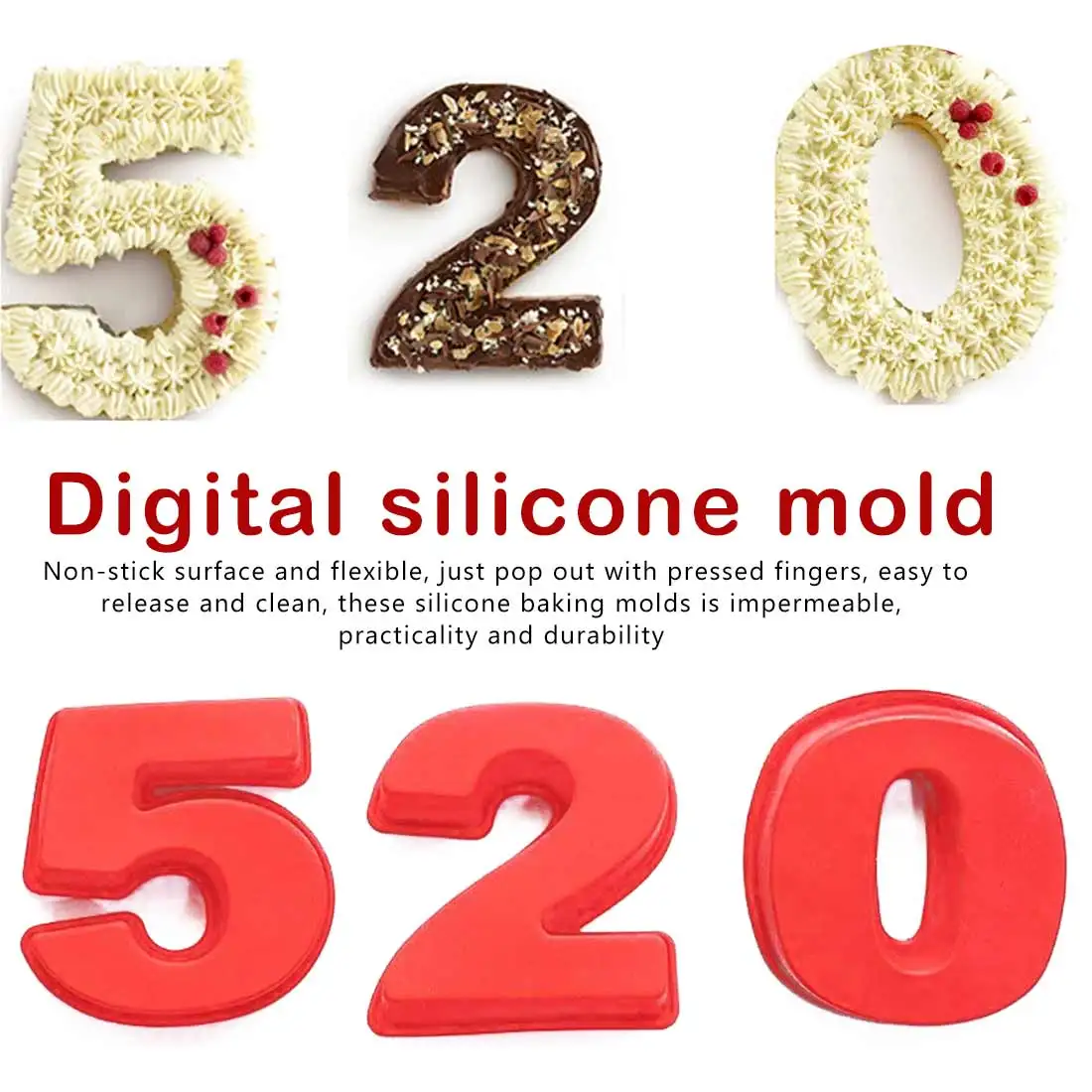 Силиконовая форма для десертов 0-8 с арабскими цифрами торта креативная свадьбы