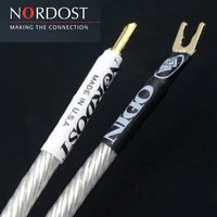 4pcs hi end hifi nordost odin sterling silver jumper audio cable over machine line fever speaker cable banana to y speaker cable