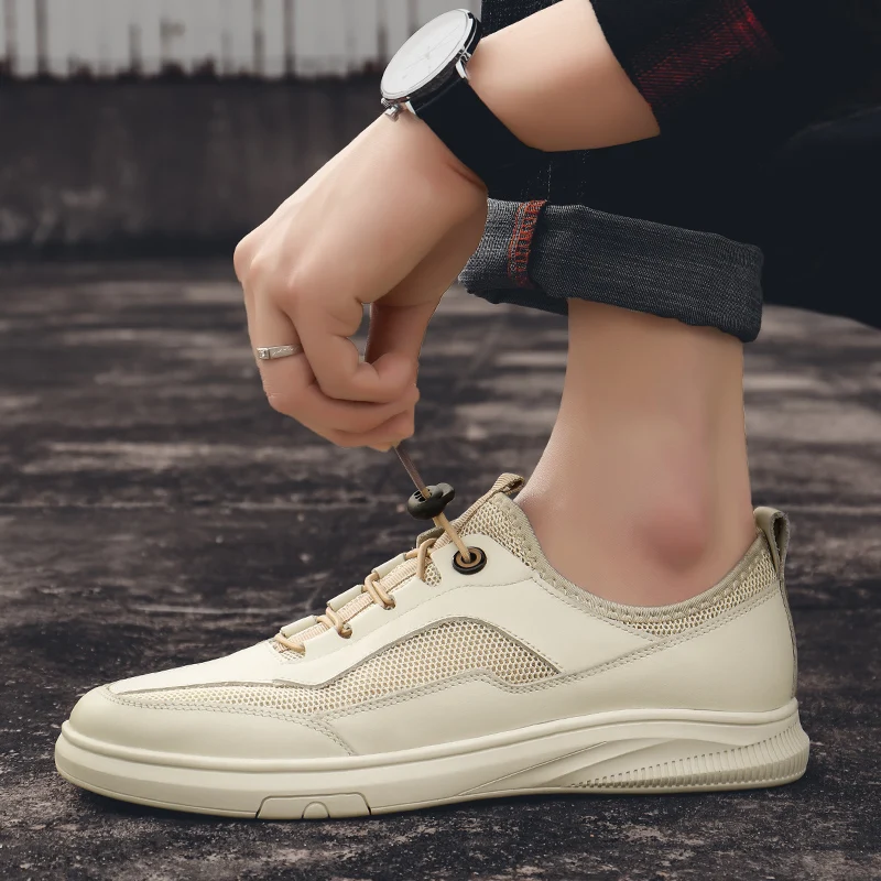 

Spring Casual Shoes Men's Casual Leather Shoes Men Sports Fashion Sneakers Mens Loafers Man Breathable Sneaker Shoe
