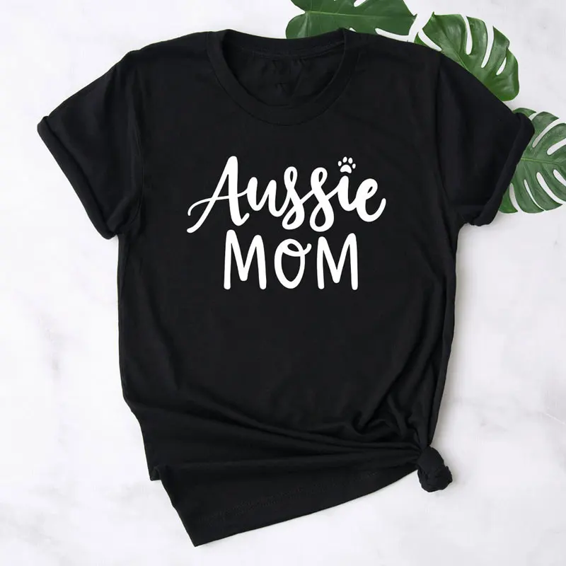 Футболка Aussie Mom из 100% хлопка футболка с забавной собакой подарок для мамы Милая
