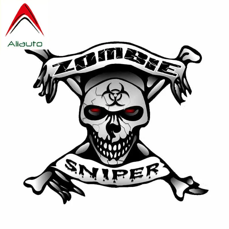 Aliauto креативные автомобильные стикеры зомби Снайпер череп украшения ПВХ