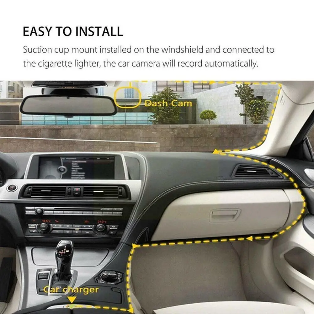 

Видеорегистратор G9J8, Автомобильный видеорегистратор с двумя объективами, Full HD 1080P, 4-дюймовый экран, широкий угол обзора 170 °, парковочный авт...