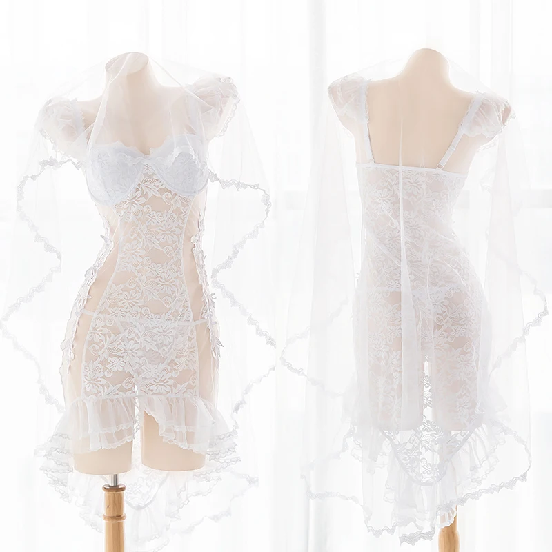 Белое Прозрачное платье принцессы комплект из 2 предметов соблазнительный